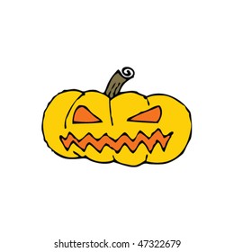 dibujo infantil de una calabaza de Halloween