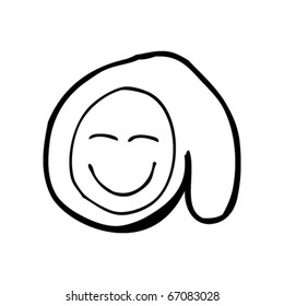 child's drawing of a happy elf face