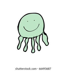 child's drawing of a happy jellyfish