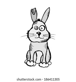 child's drawing of a hare. Vector