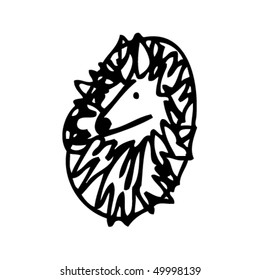 child's drawing of a hedgehog
