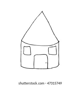 child's drawing of a house