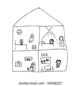 child's drawing of a house