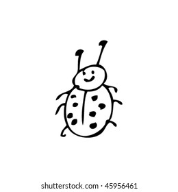 child's drawing of a ladybird ladybug