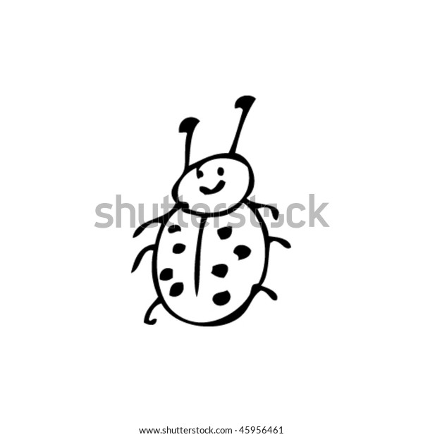 Childs Drawing Ladybird Ladybug Stock Vector (royalty Free) 45956461 