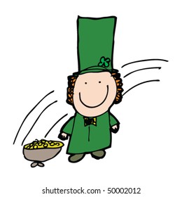child's drawing of a leprechaun