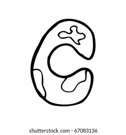 child's drawing of the letter c