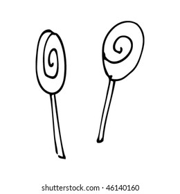 Child's drawing of lollipops