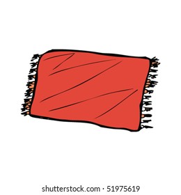 dibujo infantil de una alfombra mágica