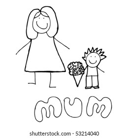 child's drawing for mother's day