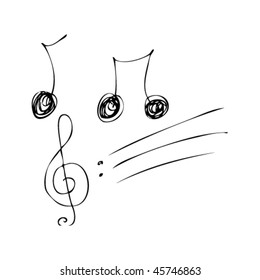 child's drawing of music notes
