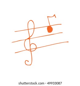 dibujo de notas musicales para niños