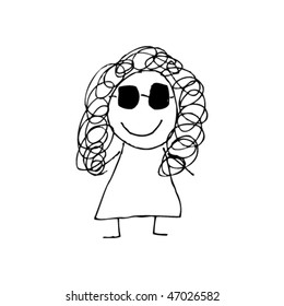 child's drawing of a pop star diva