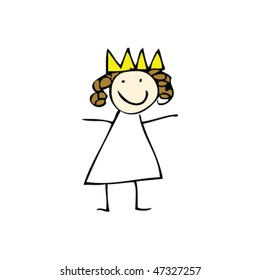 dibujo infantil de una princesa