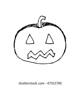 dibujo infantil de una calabaza