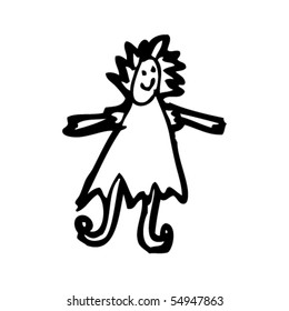 dibujo infantil de una muñeca de trapo