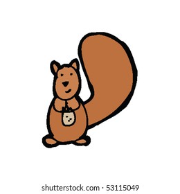 dibujo de un niño de una ardilla roja