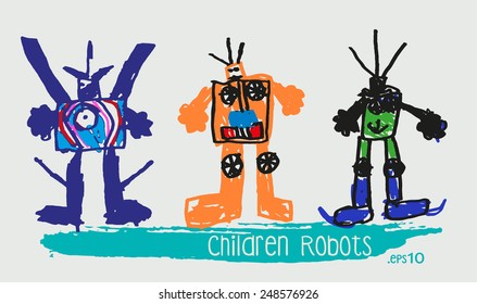 Child's Drawing Of The Robot.