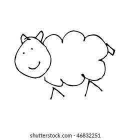 child's drawing of a sheep