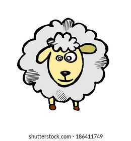 child's drawing of a sheep. Vector