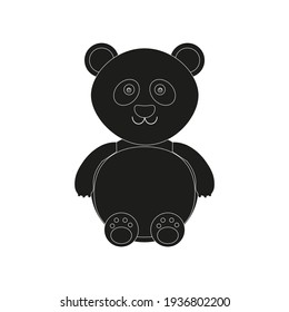 dibujo de niño del oso panda sentado con cara linda