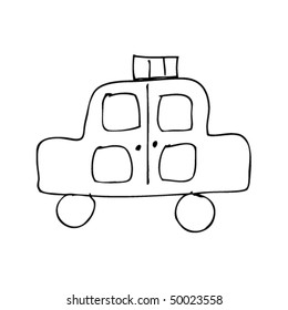 dibujo de un taxi para niños