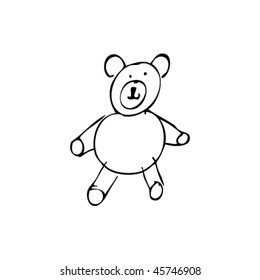 child's drawing of a teddy bear