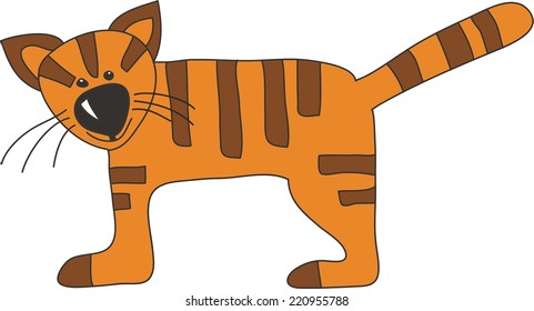 child's drawing of a tiger. vector