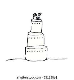 Kinderzeichnung eines Hochzeitstortes