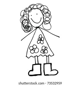 child's drawing of a woman