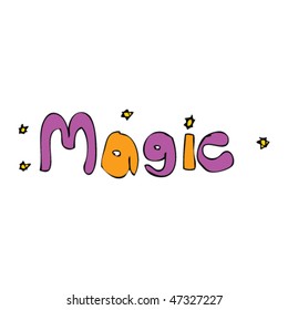 child's drawing of the word magic