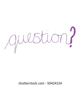 child's drawing of the word question