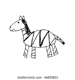 child's drawing of a zebra