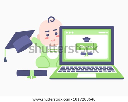 Child's education plan registration concept illustration