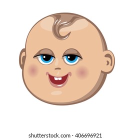 Child's face. Doll. Cartoon.