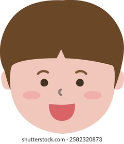 a child's face smiling cutely