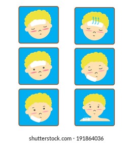 Child's Fever icon set