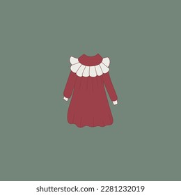 Child's garments. Colored flat vector illustration of dress.