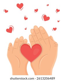 a child's hand holding his parent's hand, a symbol of love and care. Moter's day