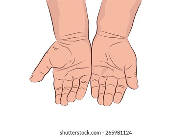 Child's hand. Vector  illustration. Eps 10.