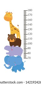 The child's height illustrations,cute animals