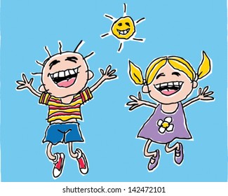 Child's Jumping Drawing