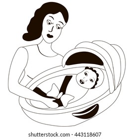 with the child's mother