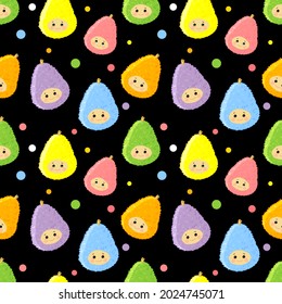 a child's pattern. delicate background with a cute character colorful cheerful bright avocado. design for fabric, print, packaging, wallpaper.