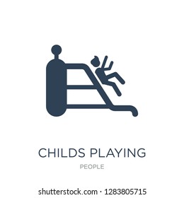 childs playing in playgrpound icon vector on white background, childs playing in playgrpound trendy filled icons from People collection, childs playing in playgrpound vector illustration
