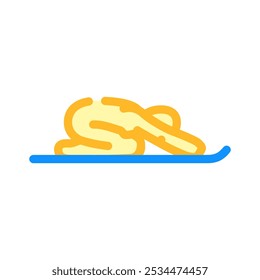 childs pose balasana yoga color icon vector. childs pose balasana yoga sign. isolated symbol illustration
