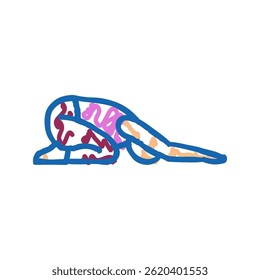 childs pose balasana yoga doodle icon sketch vector. childs pose balasana yoga sign. isolated symbol illustration