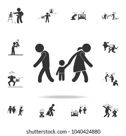 child's removal from parents icon. Detailed set of illustration bad family icons. Premium quality graphic design. One of the collection icons for websites, web design on white background