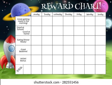 A Childs Reward Or Chore Chart With Spaces For Stickers Or Stars