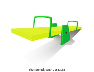 Child's seesaw on a white background